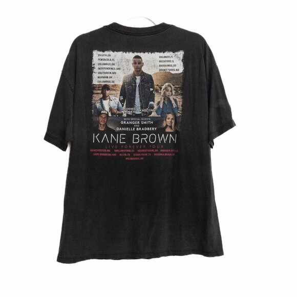 Kane Brown Mens Black Graphic Tee Live Forever Tour Pullover Short Sleeve XL - Picture 3 of 8